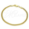 Pulsera Básica 04.63.1413.07 Oro Laminado, Diseño de Miami Cubana, Pulido, Tono Dorado (100 Gauge, 04 MM Thickness, 8 Inches Length)