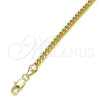 Tobillera Básica 5.223.013.10 Oro Laminado, Diseño de Miami Cubana, Pulido, Tono Dorado (Calibre 120, Grosor 04.3 MM, 10 Pulgadas de Largo)