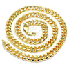 Gargantilla Basica 04.63.1414.30 Oro Laminado, Diseño de Miami Cubana, Pulido, Tono Dorado (300 Gauge, 11 MM Thickness, 30 Inches Length)