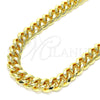 Gargantilla Basica 04.63.1414.22 Oro Laminado, Diseño de Miami Cubana, Pulido, Tono Dorado (300 Gauge, 11 MM Thickness, 22 Inches Length)