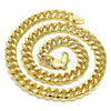 Gargantilla Basica 04.63.1414.22 Oro Laminado, Diseño de Miami Cubana, Pulido, Tono Dorado (300 Gauge, 11 MM Thickness, 22 Inches Length)