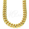 Gargantilla Basica 04.63.1414.22 Oro Laminado, Diseño de Miami Cubana, Pulido, Tono Dorado (300 Gauge, 11 MM Thickness, 22 Inches Length)