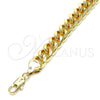 Pulsera Básica 04.63.1414.08 Oro Laminado, Diseño de Miami Cubana, Pulido, Tono Dorado (300 Gauge, 11 MM Thickness, 8 Inches Length)