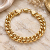 Pulsera Básica 04.63.1414.08 Oro Laminado, Diseño de Miami Cubana, Pulido, Tono Dorado (Calibre 300, Grosor 11 MM, 8 Pulgadas de Largo)