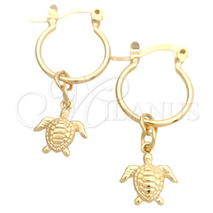 Argolla Pequeña 02.58.0033.12 Oro Laminado, Diseño de Tortuga, Pulido, Tono Dorado