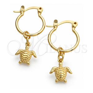 Argolla Pequeña 02.58.0033.12 Oro Laminado, Diseño de Tortuga, Pulido, Tono Dorado