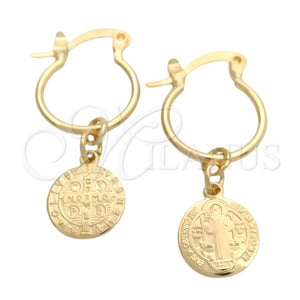 Argolla Pequeña 02.58.0035.12 Oro Laminado, Diseño de San Benito, Pulido, Tono Dorado
