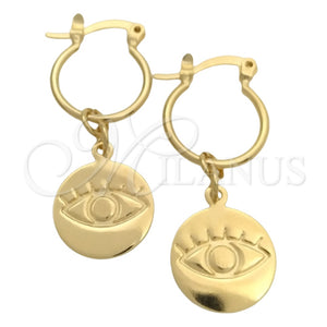Argolla Pequeña 02.58.0037.12 Oro Laminado, Diseño de Ojo Griego, Pulido, Tono Dorado
