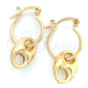 Argolla Pequeña 02.58.0040.12 Oro Laminado, Diseño de Puff Mariner, Pulido, Tono Dorado
