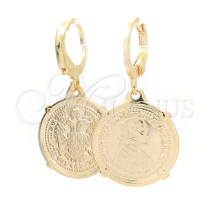 Argolla Pequeña 02.58.0043.10 Oro Laminado, Diseño de Moneda, Pulido, Tono Dorado