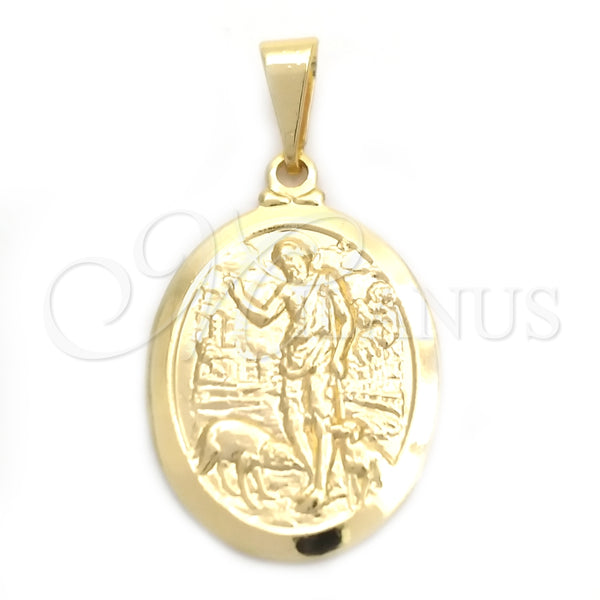 Dije Religioso 05.58.0004 Oro Laminado, Diseño de San Lazaro, Pulido, Tono Dorado