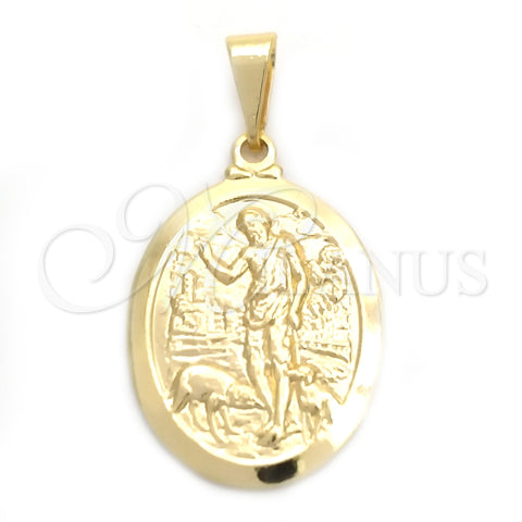 Dije Religioso 05.58.0004 Oro Laminado, Diseño de San Lazaro, Pulido, Tono Dorado