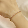 Pulsera Tennis 03.58.0065.3.07 Oro Laminado, con Rosado Zirconia Cubica, Pulido, Tono Dorado (02 MM Thickness, 7 Inches Length)