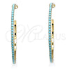 Arete Dormilona 02.122.0118.2.55 Oro Laminado, con Turquoise Cristal, Pulido, Tono Dorado