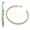 Arete Dormilona 02.122.0118.2.55 Oro Laminado, con Turquoise Cristal, Pulido, Tono Dorado