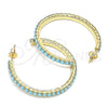 Arete Dormilona 02.122.0118.2.35 Oro Laminado, con Turquoise Cristal, Pulido, Tono Dorado