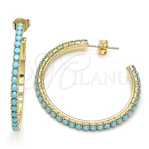 Arete Dormilona 02.122.0118.2.35 Oro Laminado, con Turquoise Cristal, Pulido, Tono Dorado