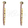 Arete Dormilona 02.122.0118.3.35 Oro Laminado, con Rosado Cristal, Pulido, Tono Dorado