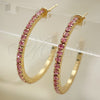 Arete Dormilona 02.122.0118.3.35 Oro Laminado, con Rosado Cristal, Pulido, Tono Dorado