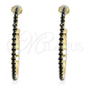 Arete Dormilona 02.122.0118.4.35 Oro Laminado, con Negro Cristal, Pulido, Tono Dorado