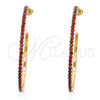 Arete Dormilona 02.122.0118.1.55 Oro Laminado, con Granate Cristal, Pulido, Tono Dorado