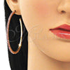 Arete Dormilona 02.122.0118.3.55 Oro Laminado, con Rosado Cristal, Pulido, Tono Dorado