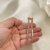 Arete Dormilona 02.122.0118.3.55 Oro Laminado, con Rosado Cristal, Pulido, Tono Dorado
