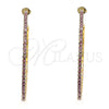 Arete Dormilona 02.122.0118.3.55 Oro Laminado, con Rosado Cristal, Pulido, Tono Dorado