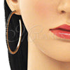 Arete Dormilona 02.122.0118.4.55 Oro Laminado, con Negro Cristal, Pulido, Tono Dorado