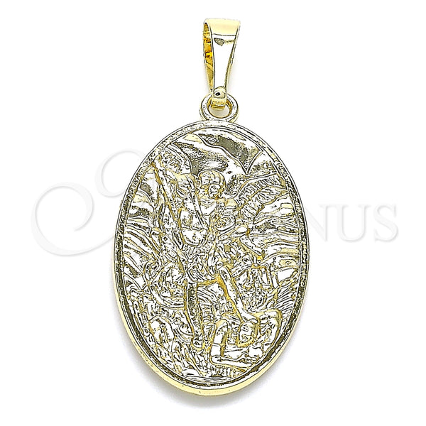 Dije Religioso 05.380.0154 Oro Laminado, Diseño de Angel, Pulido, Tono Dorado