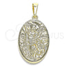 Dije Religioso 05.380.0154 Oro Laminado, Diseño de Angel, Pulido, Tono Dorado