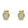 Arete Dormilona 02.344.0108 Oro Laminado, con Blanca Micro Pave, Pulido, Tono Dorado