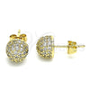 Arete Dormilona 02.344.0108 Oro Laminado, con Blanca Micro Pave, Pulido, Tono Dorado