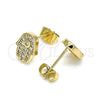 Arete Dormilona 02.344.0111 Oro Laminado, Diseño de Mano de Dios, con Blanca Micro Pave, Pulido, Tono Dorado
