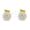 Arete Dormilona 02.344.0122 Oro Laminado, con Blanca Micro Pave, Pulido, Tono Dorado