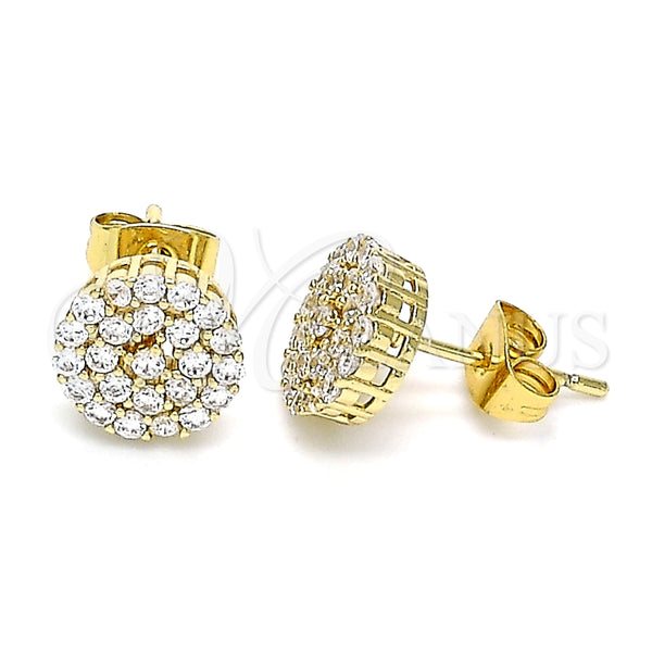 Arete Dormilona 02.344.0122 Oro Laminado, con Blanca Micro Pave, Pulido, Tono Dorado