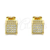 Arete Dormilona 02.344.0123 Oro Laminado, con Micro Pave Blanca, Pulido, Tono Dorado