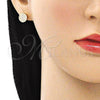 Arete Dormilona 02.344.0125 Oro Laminado, con Blanca Micro Pave, Pulido, Tono Dorado