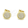 Arete Dormilona 02.344.0125 Oro Laminado, con Blanca Micro Pave, Pulido, Tono Dorado