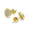 Arete Dormilona 02.344.0125 Oro Laminado, con Blanca Micro Pave, Pulido, Tono Dorado