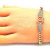 Pulsera Elegante 03.283.0048.08 Oro Laminado, con Blanca Zirconia Cubica, Pulido, Tono Dorado (06 MM Thickness, 8 Inches Length)