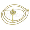 Collares con Dije 04.156.0431.20 Oro Laminado, Diseño de Llave, con Blanca Micro Pave and Blanca Zirconia Cubica, Pulido, Tono Dorado (02 MM Thickness, 20 Inches Length)