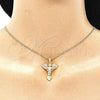Collares con Dije 04.156.0437.18 Oro Laminado, Diseño de Angel y Corazón, con Blanca Micro Pave and Blanca Zirconia Cubica, Pulido, Tono Dorado (02 MM Thickness, 18 Inches Length)