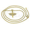 Collares con Dije 04.156.0439.18 Oro Laminado, Diseño de Angel, con Blanca Micro Pave, Pulido, Tono Dorado (02 MM Thickness, 18 Inches Length)