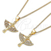 Collares con Dije 04.156.0439.18 Oro Laminado, Diseño de Angel, con Blanca Micro Pave, Pulido, Tono Dorado (02 MM Thickness, 18 Inches Length)