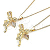 Collares con Dije 04.156.0440.1.20 Oro Laminado, Diseño de Angel, con Granate and Blanca Micro Pave, Pulido, Tono Dorado (02 MM Thickness, 20 Inches Length)