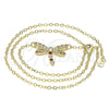 Collares con Dije 04.156.0441.1.18 Oro Laminado, Diseño de Libélula, con Granate and Blanca Micro Pave, Pulido, Tono Dorado (02 MM Thickness, 18 Inches Length)