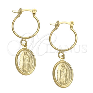 Argolla Pequeña 02.32.0557.15 Oro Laminado, Diseño de Guadalupe, Pulido, Tono Dorado