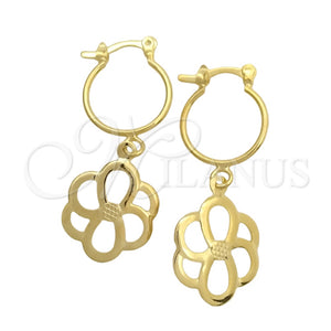 Argolla Pequeña 02.32.0559.15 Oro Laminado, Diseño de Flor, Pulido, Tono Dorado