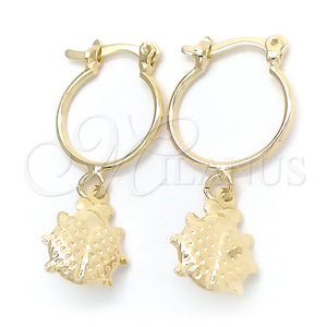 Argolla Pequeña 02.32.0560.15 Oro Laminado, Diseño de Mariquita, Pulido, Tono Dorado